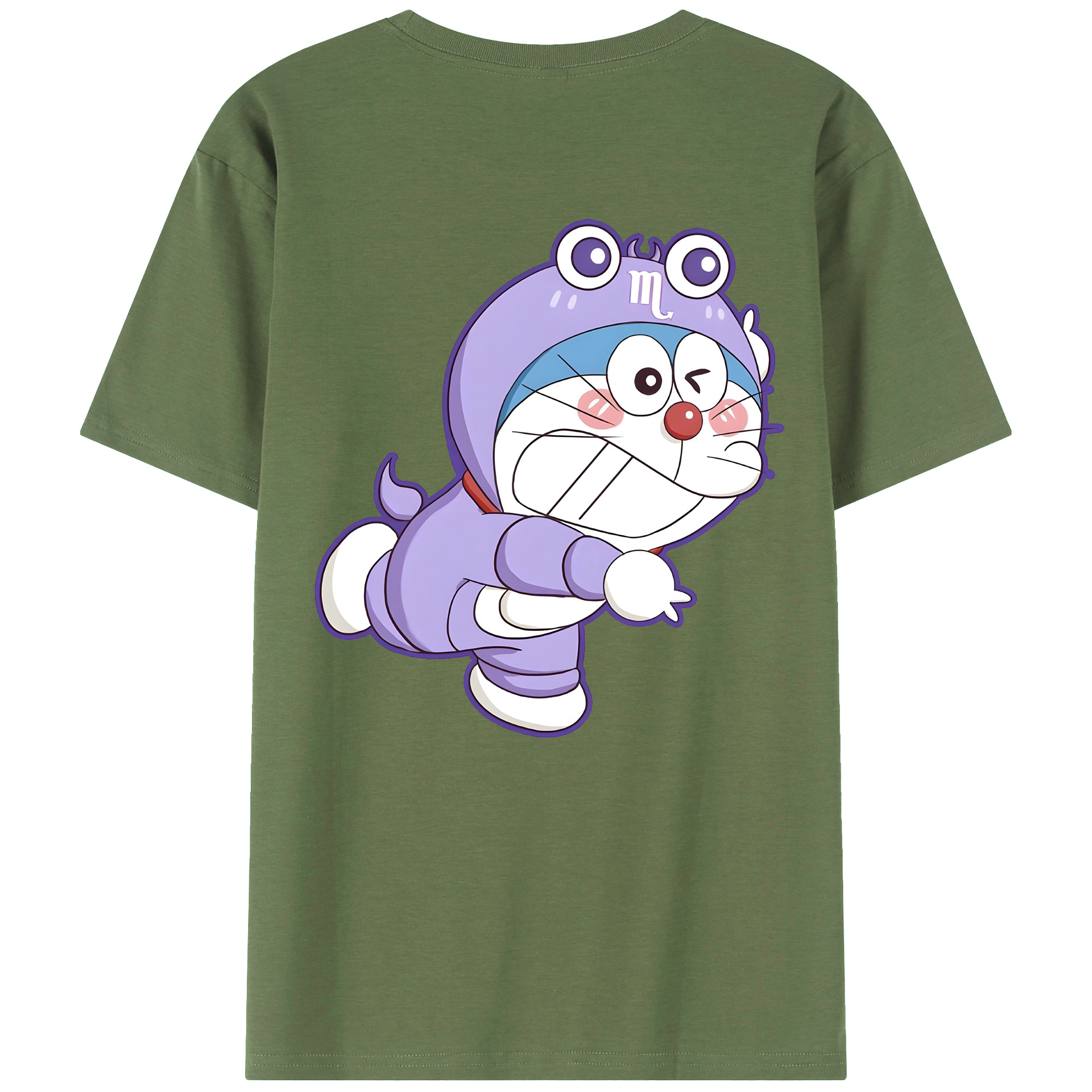 （画像用） ドラえもん Doraemon 綿100％ メンズ半袖Tシャツ（バックプリント） 通気性